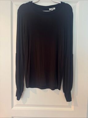 LNA Black Balloon-Sleeve Crewneck Top small